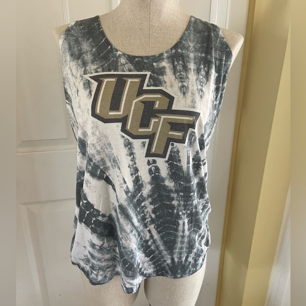 UCF Women's Tie-Dye Tank Top - Black and White